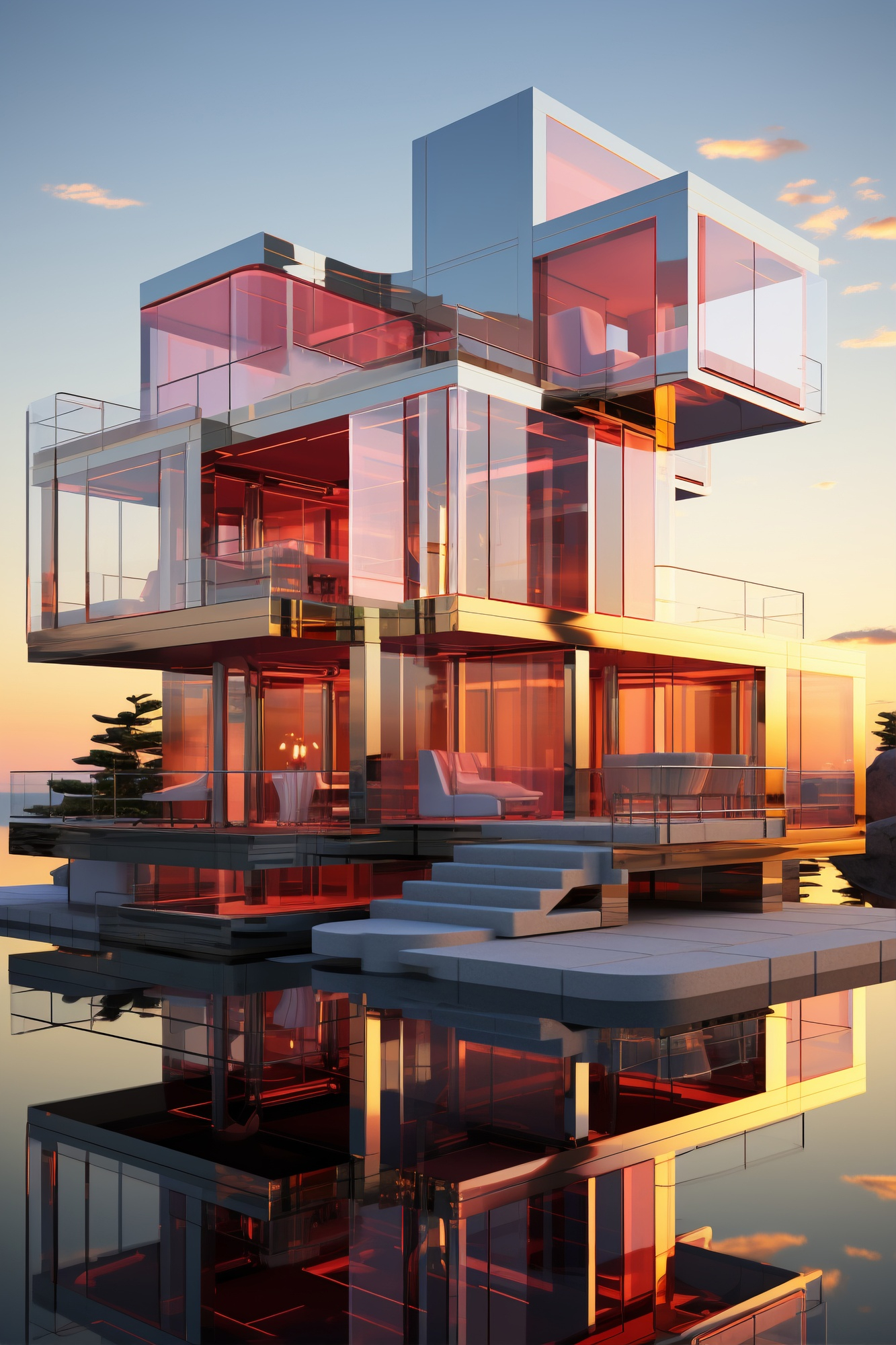 A precise contemporary structure expressing connected systems
