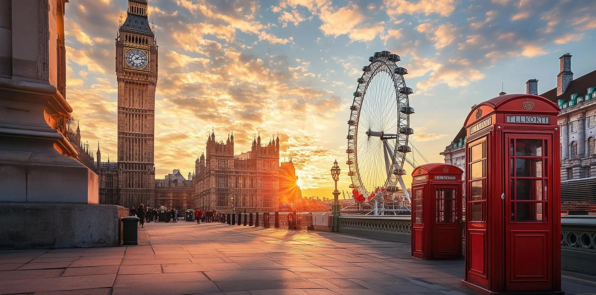 Westminster and the London skyline at sunset